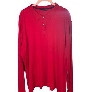 Women's Lands End Red Shirt XL 16W - 18W Cotton Polo Closet Staple Preppy Classy